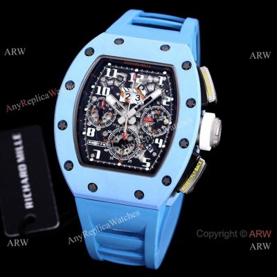 Replica Light Blue Richard Mille RM011-FM Baby Blue Last Edition Ceramic Watch For Men